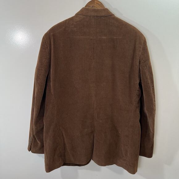 Men's Corduroy Blazer Size XL Chestnut Brown Preppy British Academia Grandpacore - Picture 2 of 10